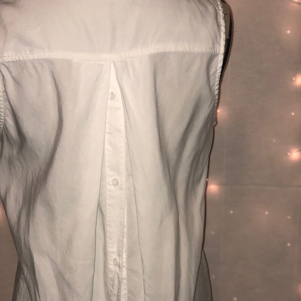Cloth & Stone White Sleeveless Collared Shirt Medium - Picture 4 of 8